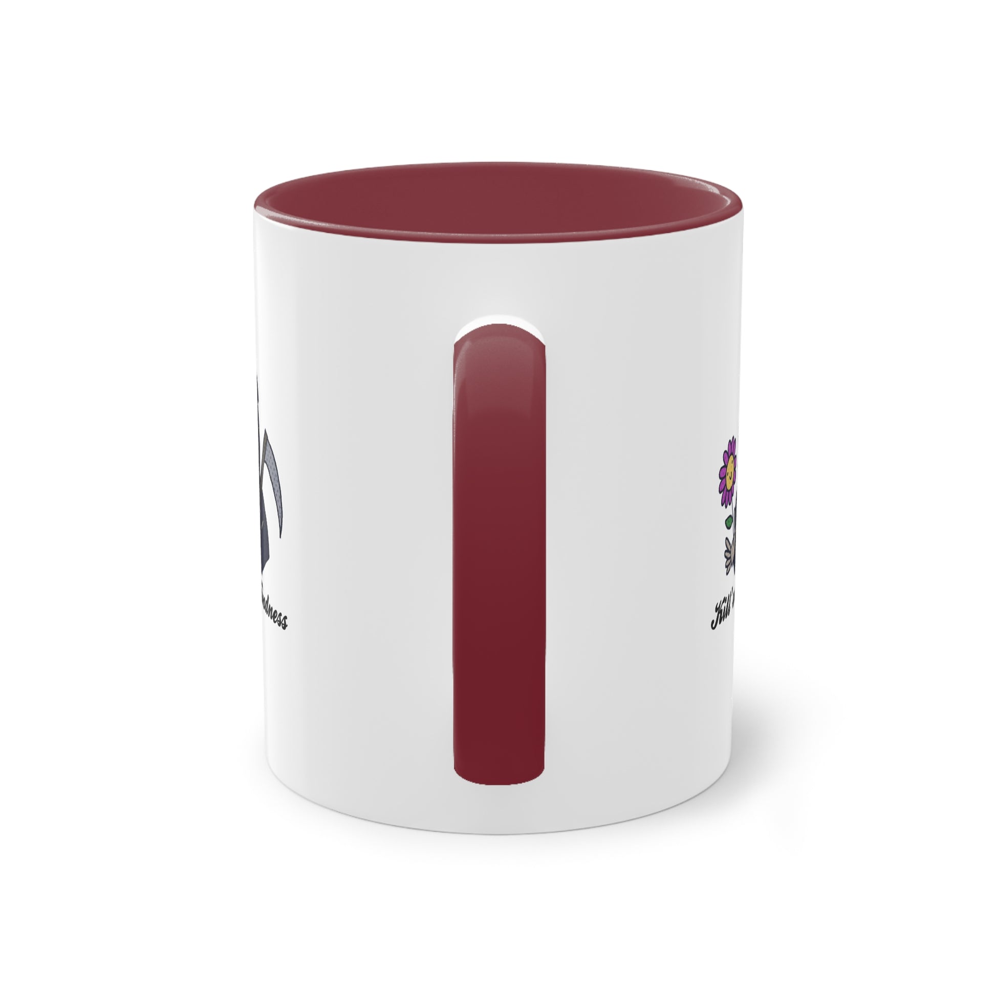 Two Tone Mug - Kill 'Em With Kindness Design - ALIQUOS