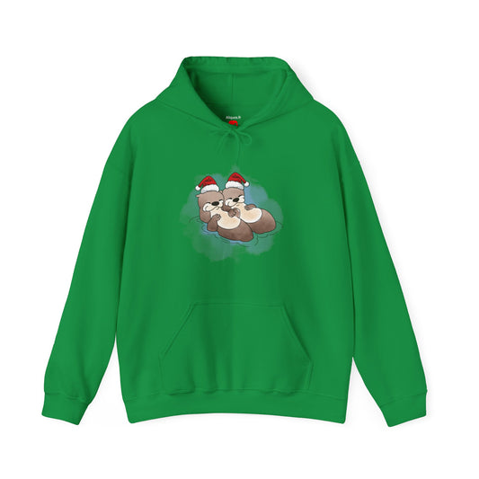 Sweat à capuche unisexe - Loutre de Noël 8 