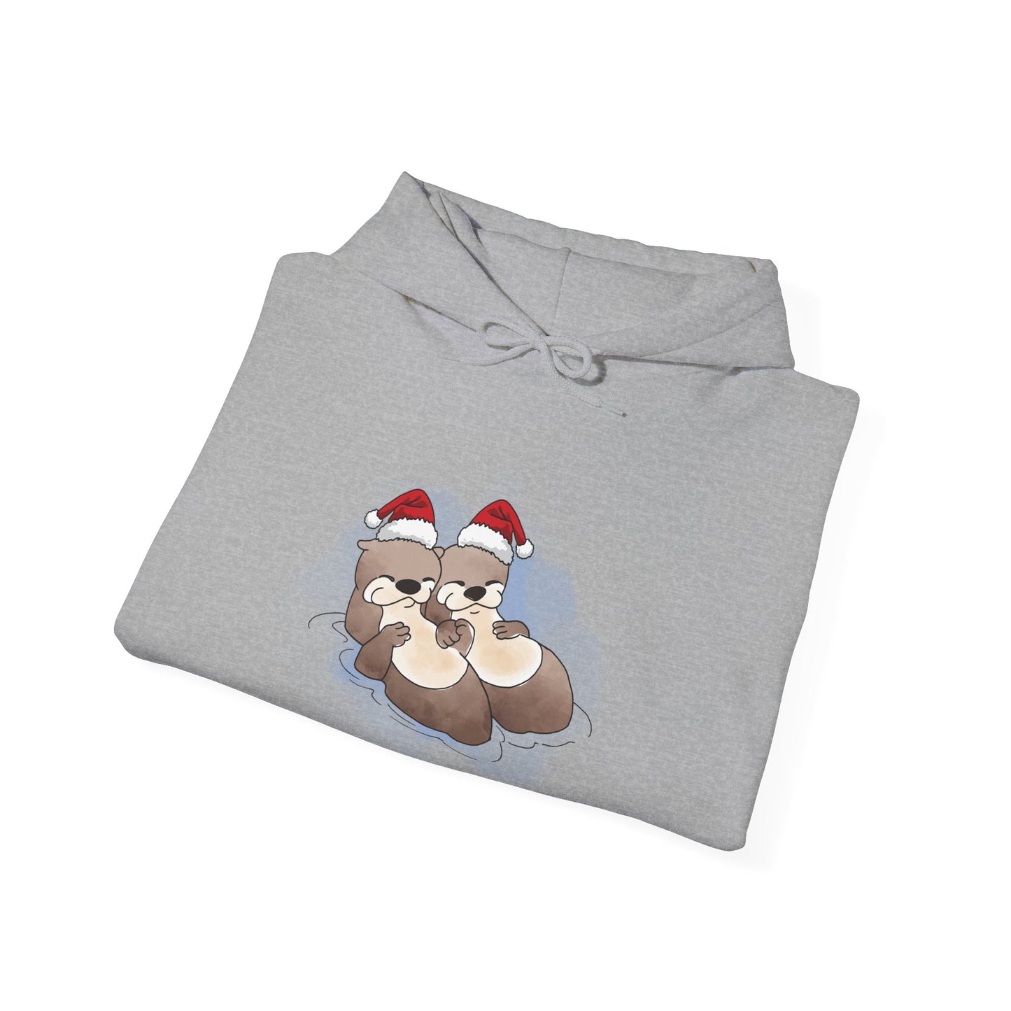 Sweat à capuche unisexe - Loutre de Noël 8 