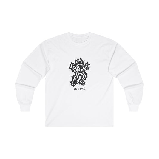 Long Sleeve Tee - Halloween Skeleton 'Game Over' Design - ALIQUOS