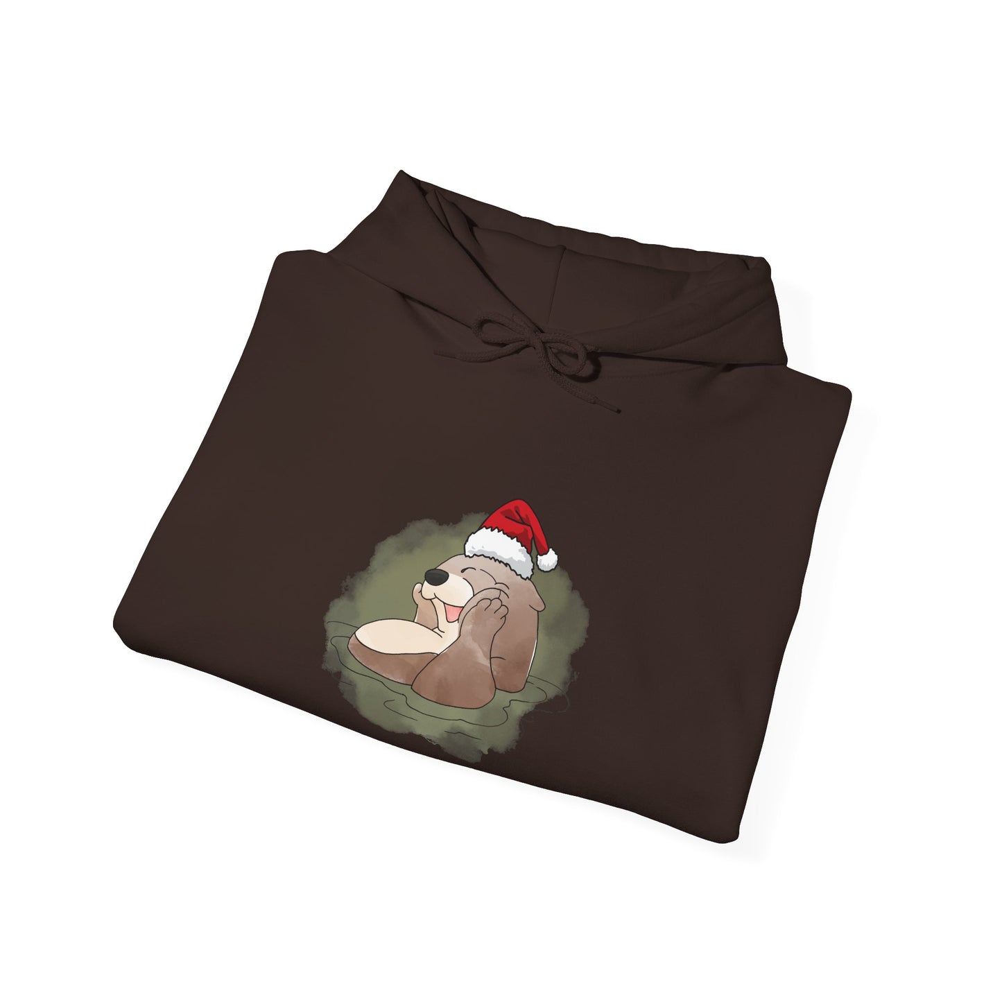 Sweat à capuche unisexe - Loutre de Noël 7 