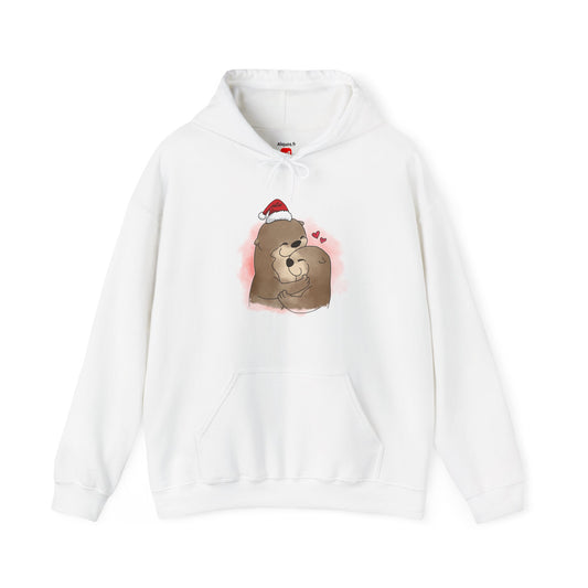 Sweat à capuche unisexe - Loutre de Noël 11 