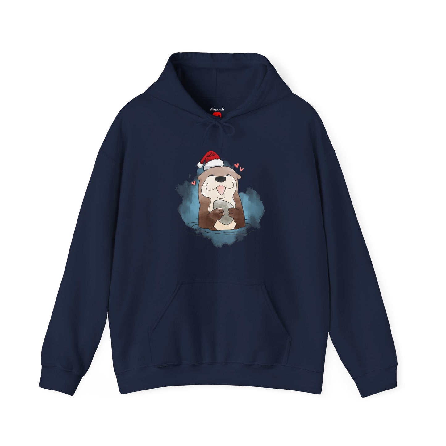 Sweat à capuche unisexe - Loutre de Noël 16 