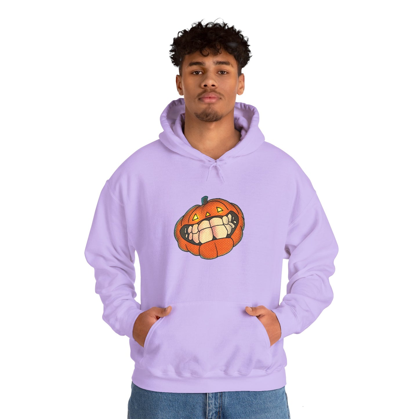 Sweat à capuche unisexe - Motif « citrouille souriante » 