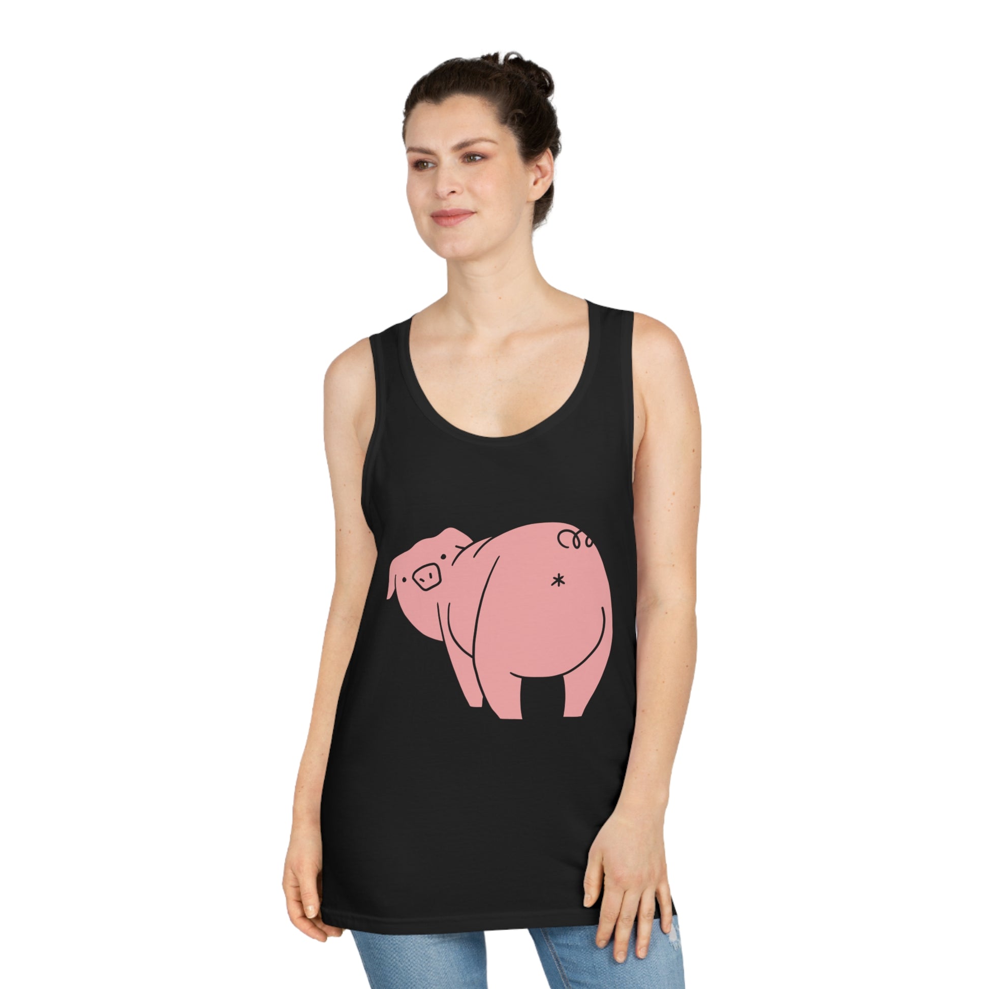Piggy Rear Unisex Softstyle Tank Top - ALIQUOS