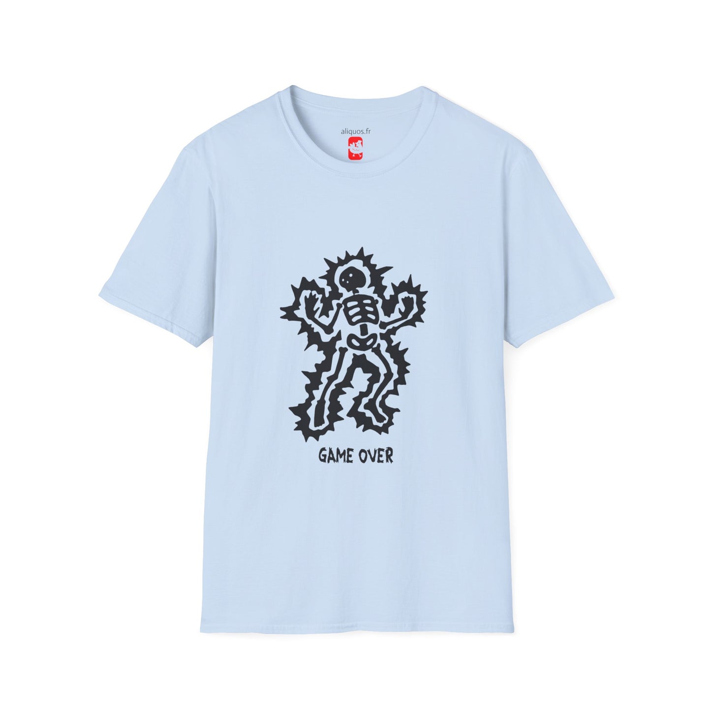 Unisex Tee - Halloween Skeleton 'Game Over' Design - ALIQUOS