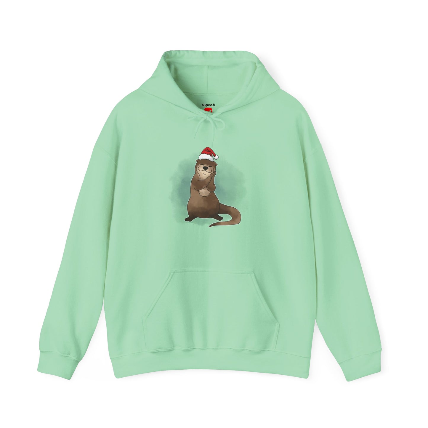 Sweat à capuche unisexe - Loutre de Noël 13 