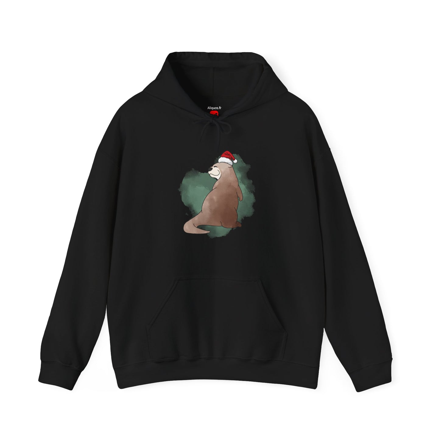 Sweat à capuche unisexe - Loutre de Noël 15 