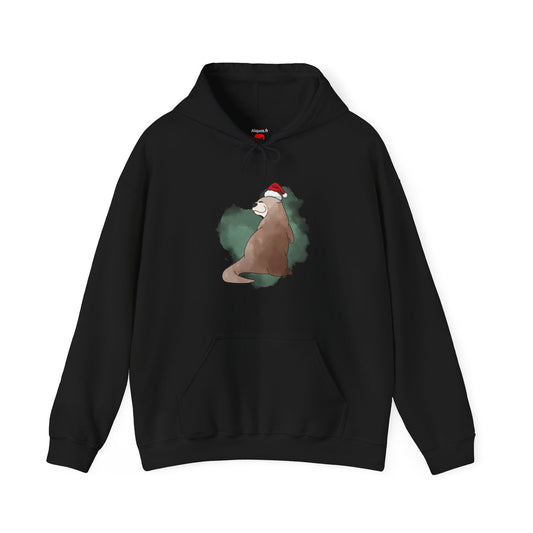 Sweat à capuche unisexe - Loutre de Noël 15 