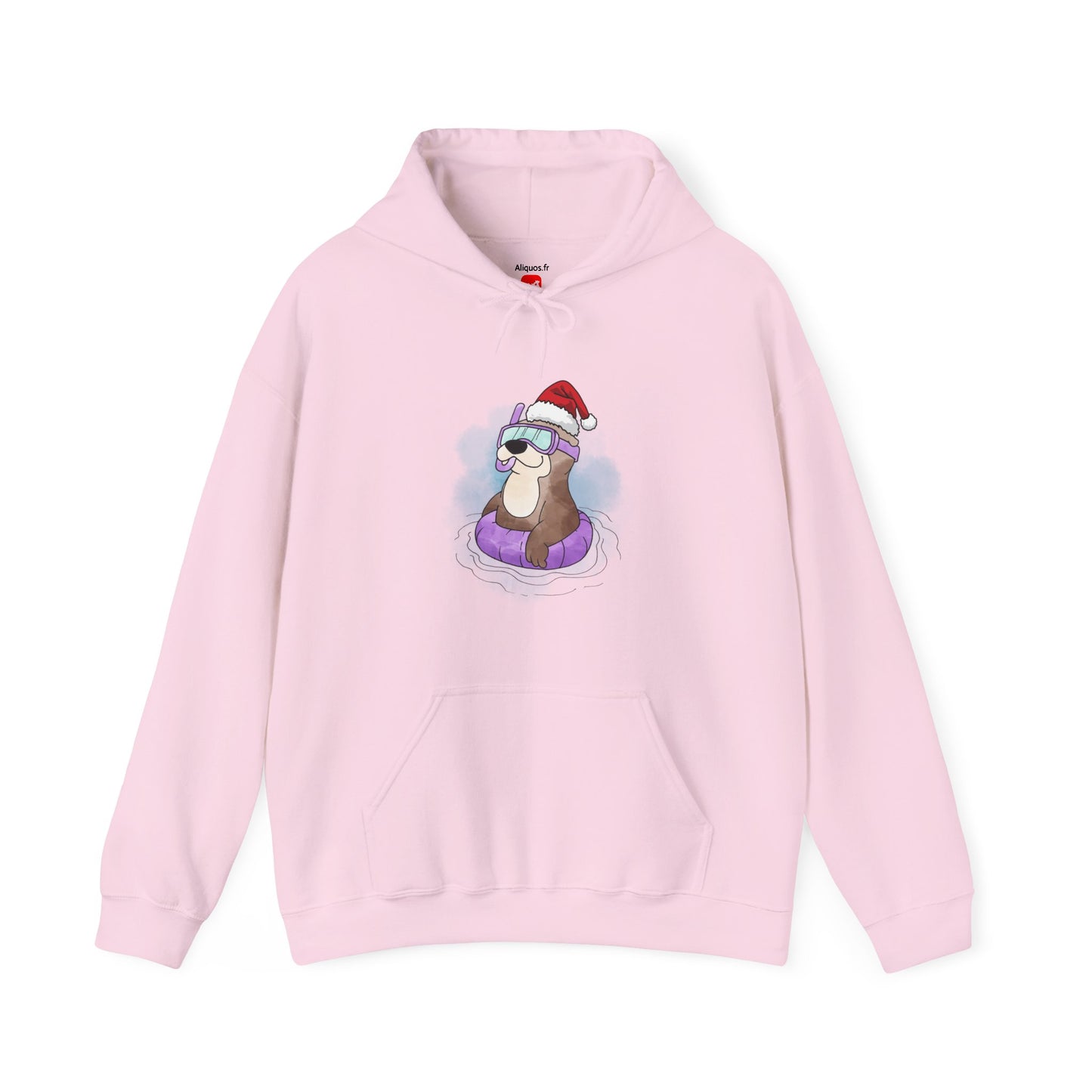 Sweat à capuche unisexe - Loutre de Noël 4 