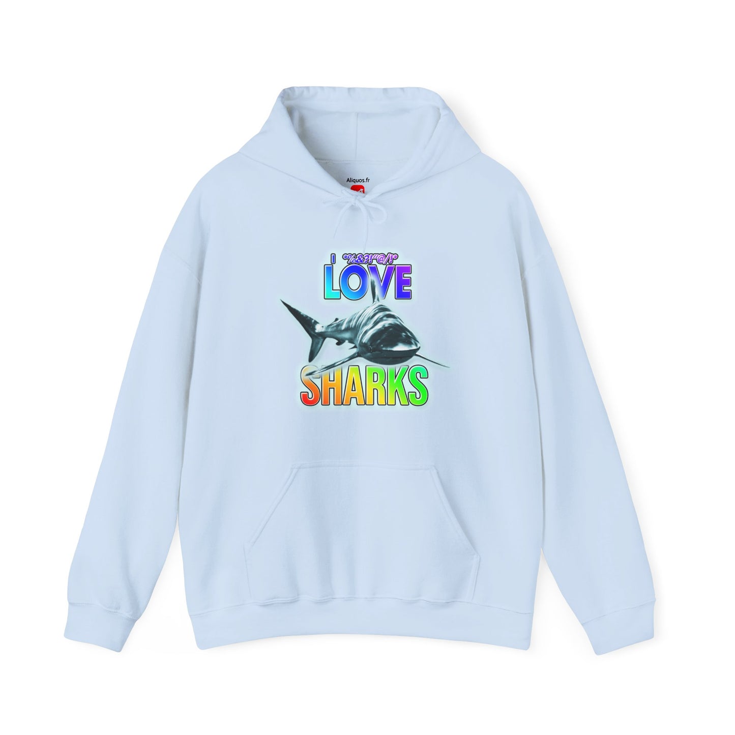 Sweat à capuche unisexe - J'adore les requins - Aliquos 