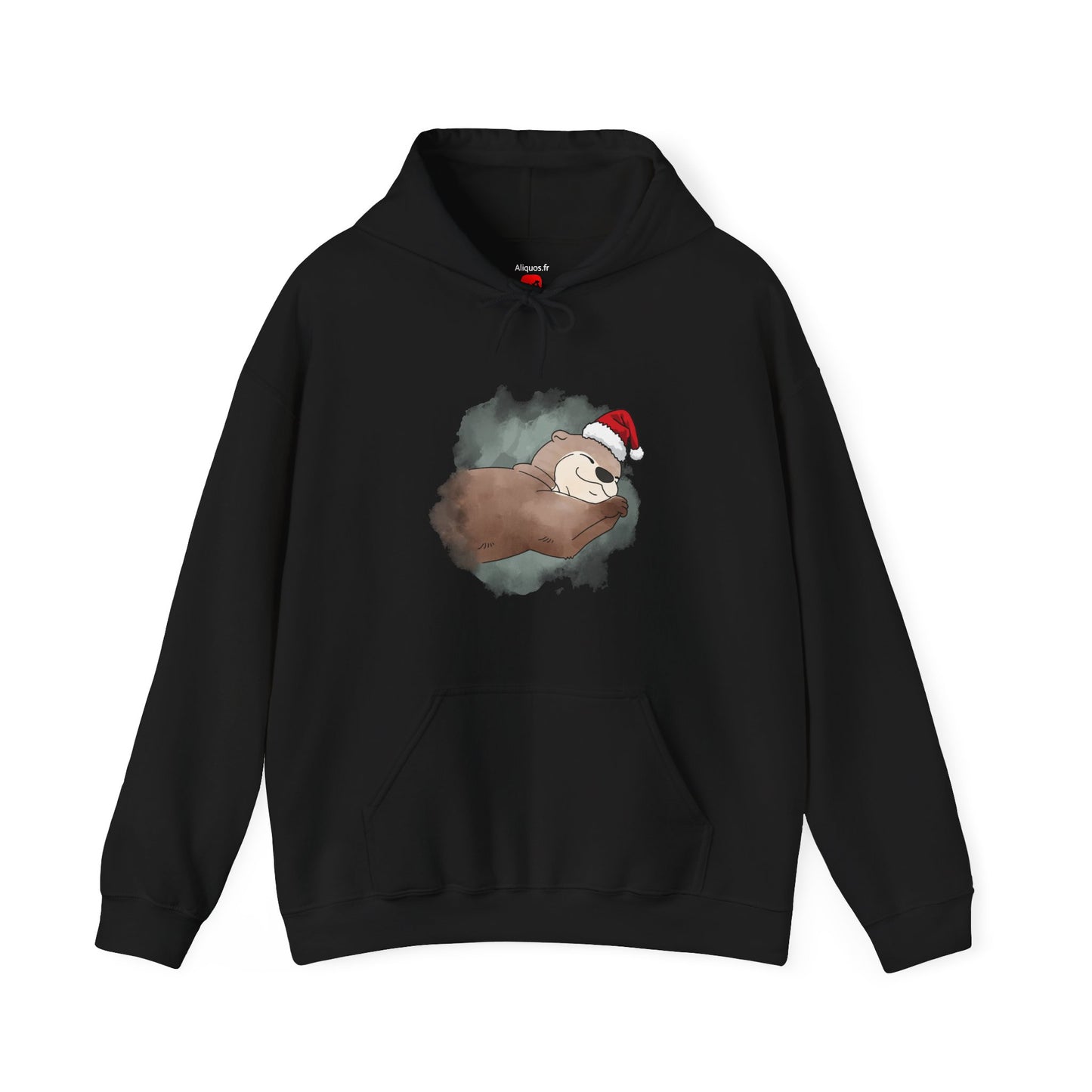 Sweat à capuche unisexe - Loutre de Noël 18 