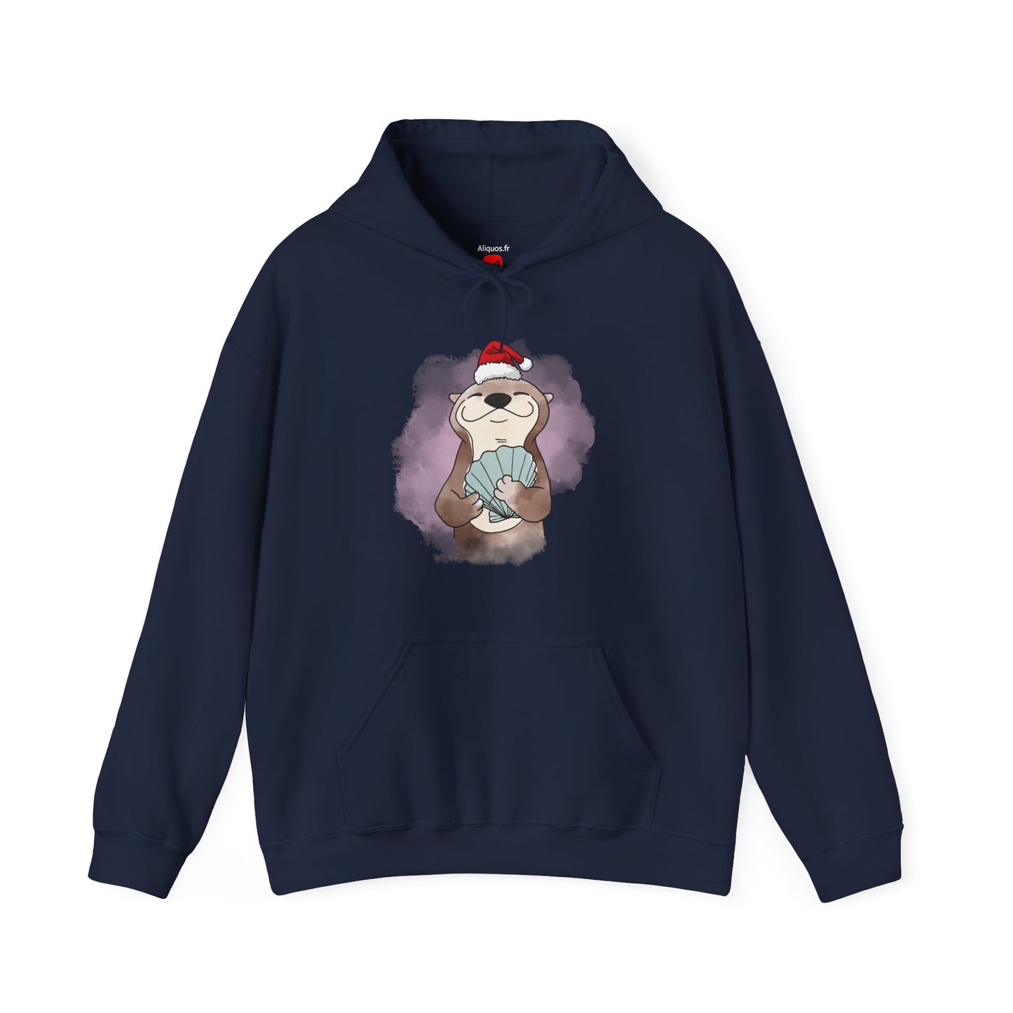 Sweat à capuche unisexe - Loutre de Noël 3 