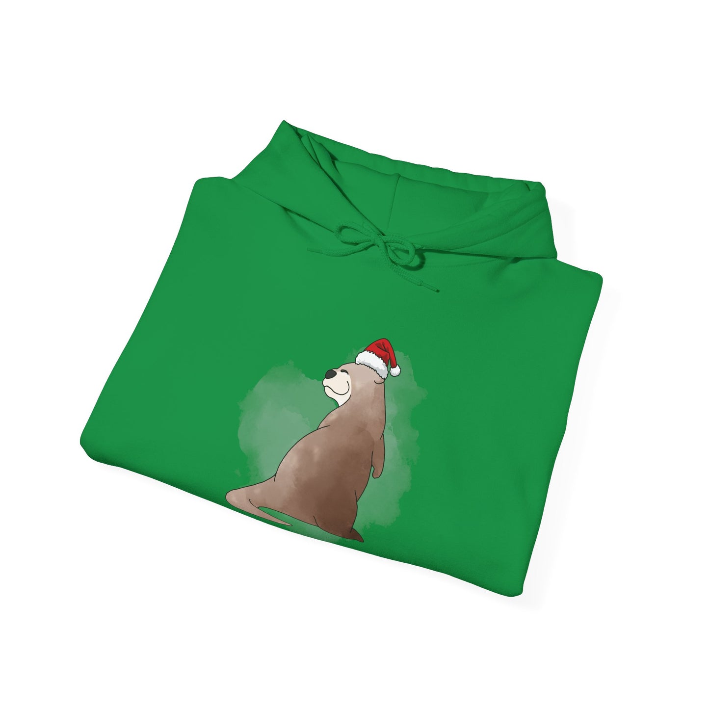 Sweat à capuche unisexe - Loutre de Noël 15 