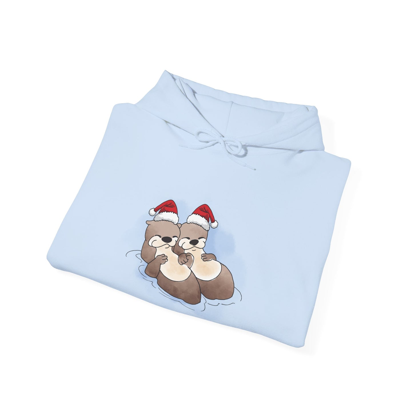 Sweat à capuche unisexe - Loutre de Noël 8 