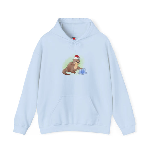 Sweat à capuche unisexe - Loutre de Noël 9 