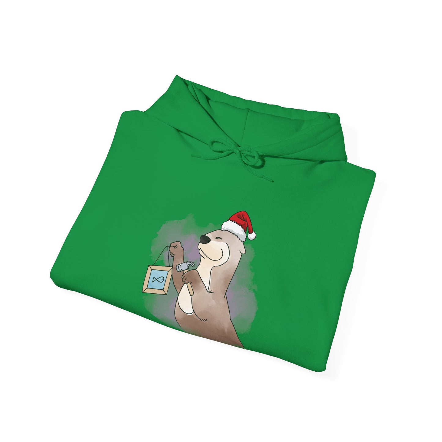 Sweat à capuche unisexe - Loutre de Noël 14 