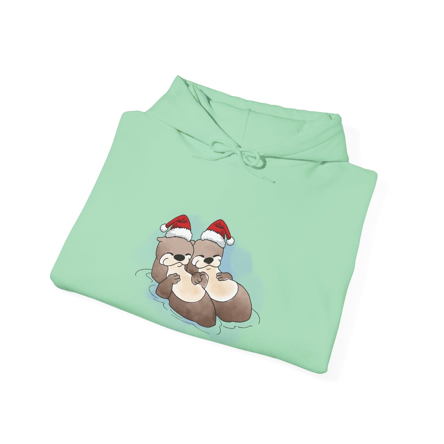 Sweat à capuche unisexe - Loutre de Noël 8 
