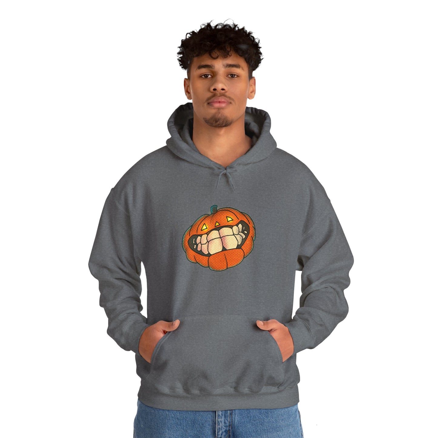 Sweat à capuche unisexe - Motif « citrouille souriante » 