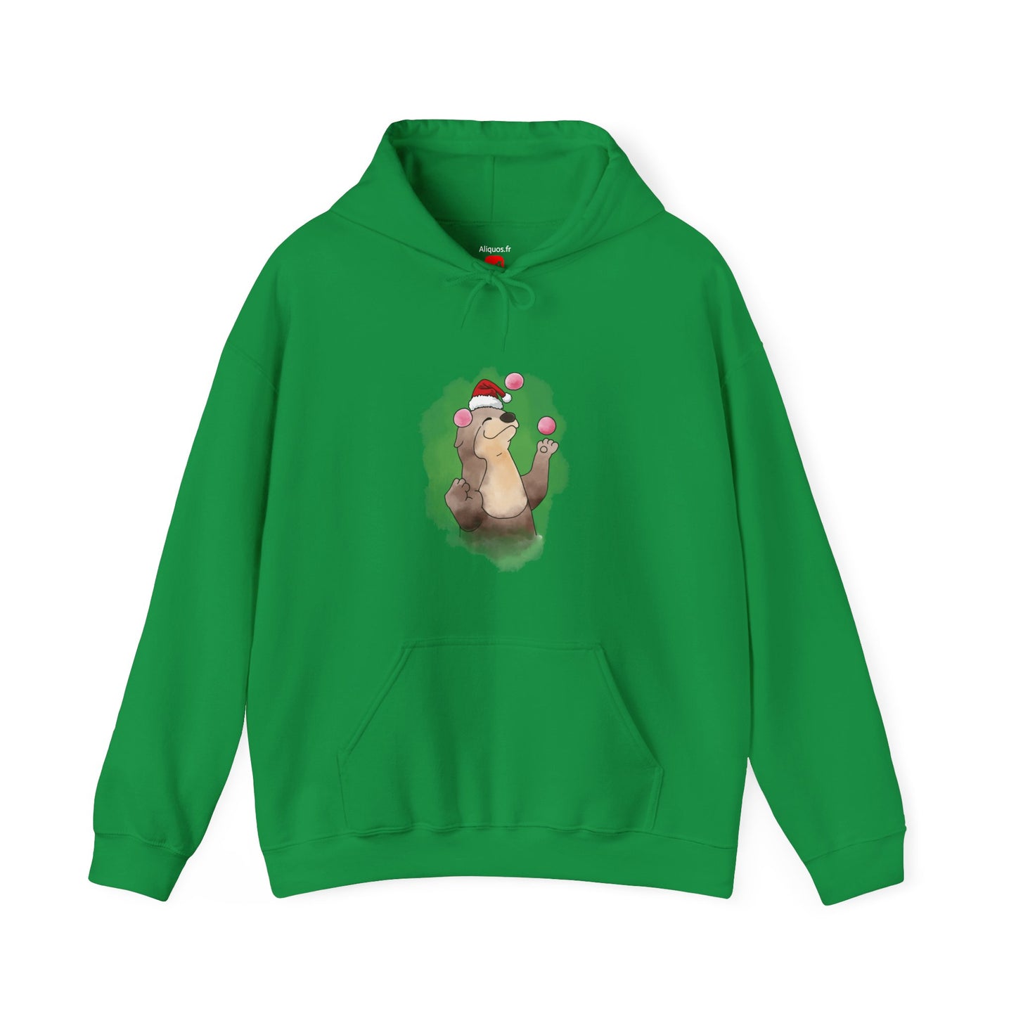 Sweat à capuche unisexe - Loutre de Noël 10 