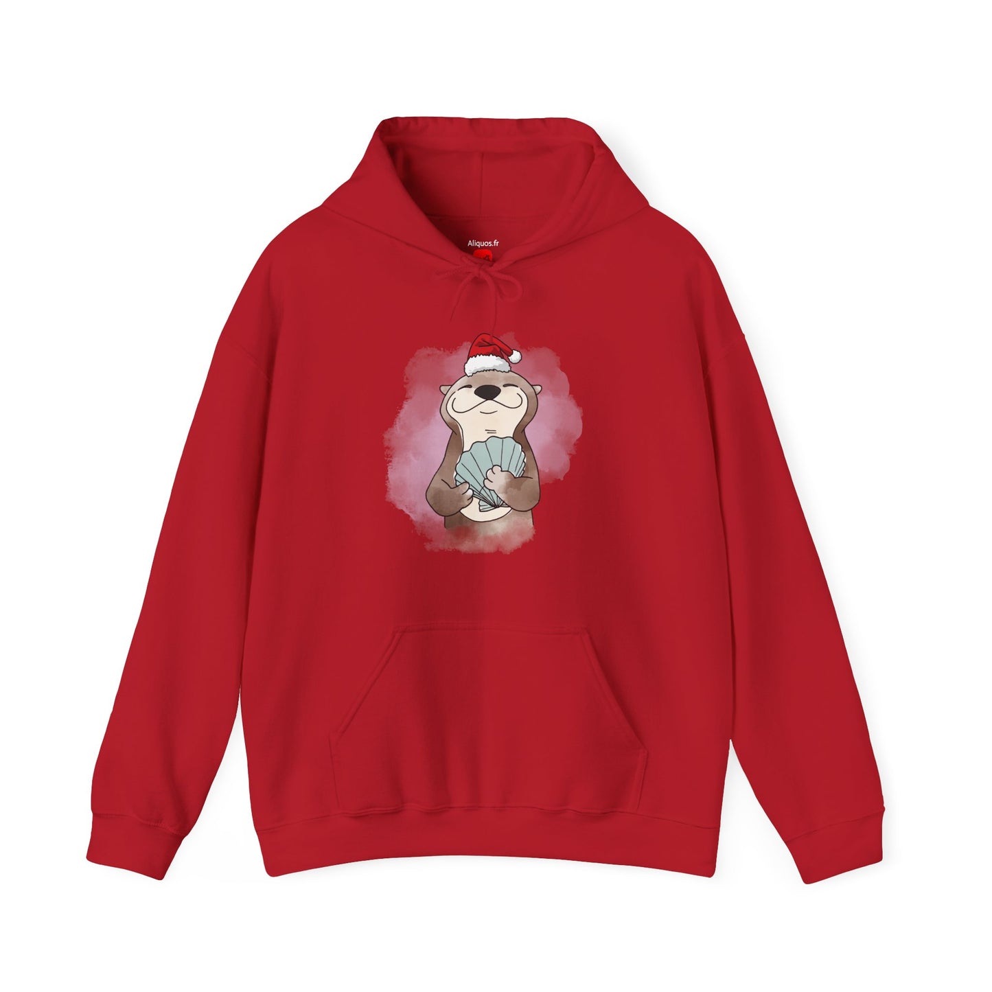 Sweat à capuche unisexe - Loutre de Noël 3 