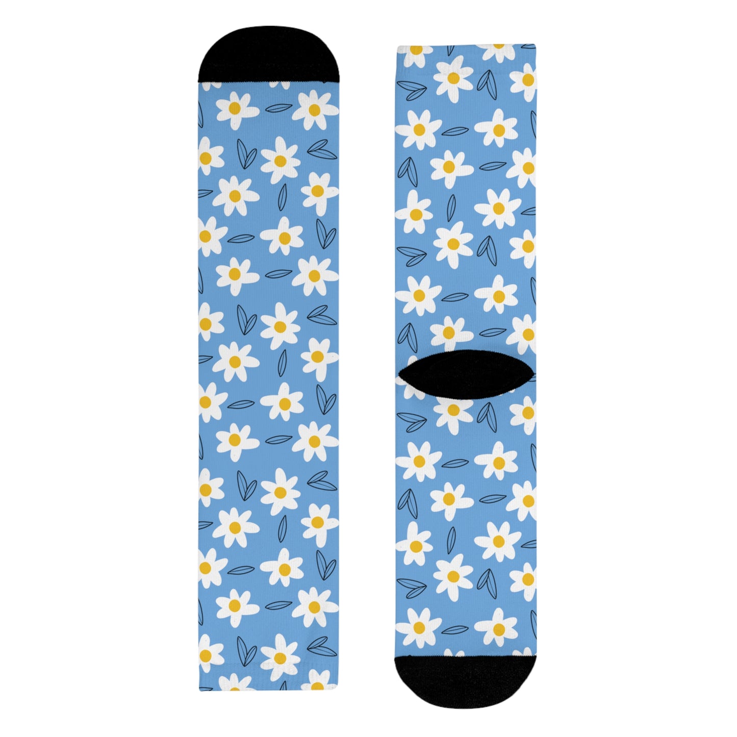 Daisies Crew Socks-Blue - ALIQUOS