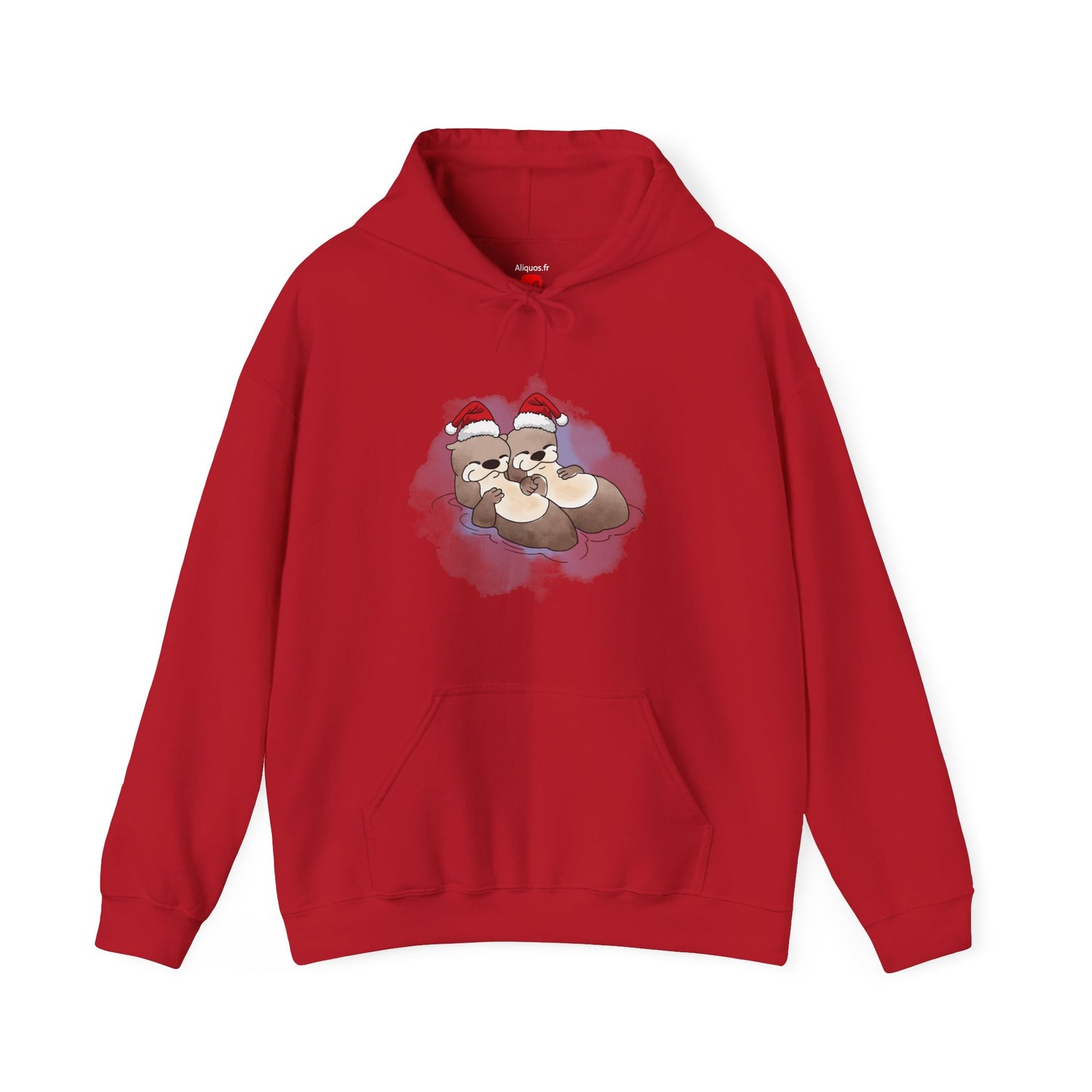 Sweat à capuche unisexe - Loutre de Noël 8 