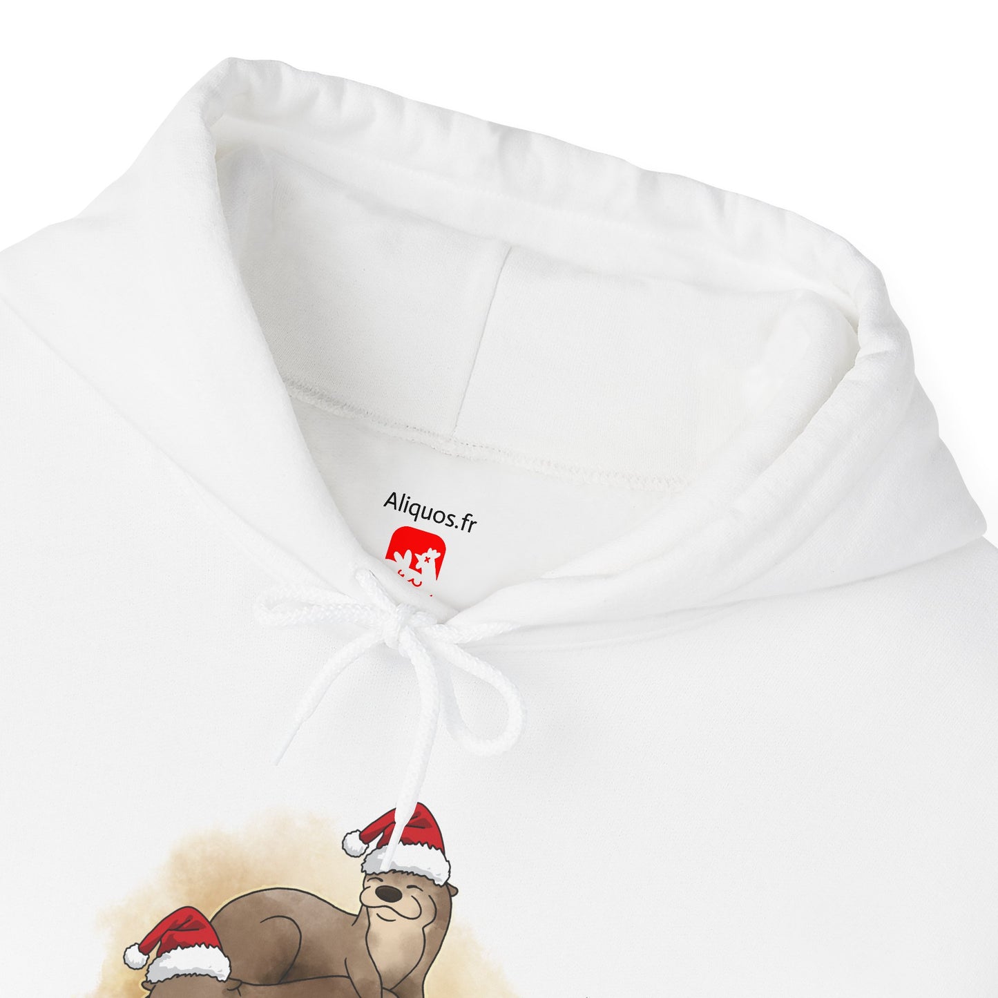 Sweat à capuche unisexe - Loutre de Noël 12 
