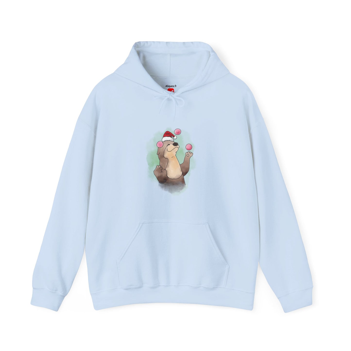 Sweat à capuche unisexe - Loutre de Noël 10 