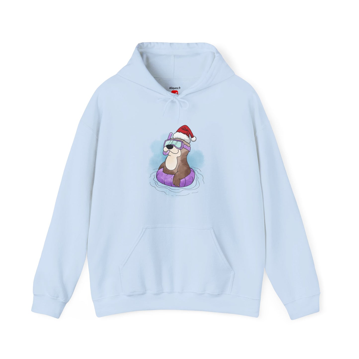 Sweat à capuche unisexe - Loutre de Noël 4 