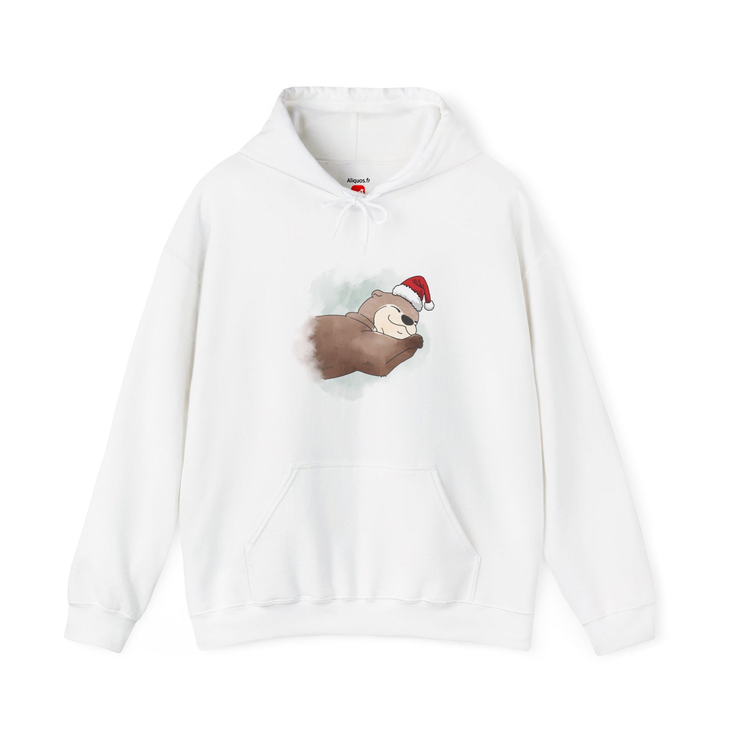 Sweat à capuche unisexe - Loutre de Noël 18 
