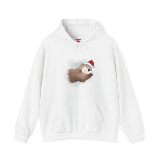 Sweat à capuche unisexe - Loutre de Noël 18 