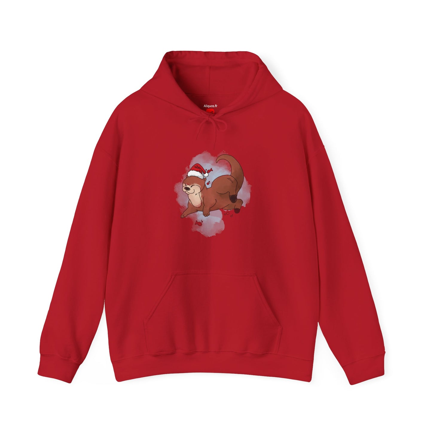 Sweat à capuche unisexe - Loutre de Noël 1 