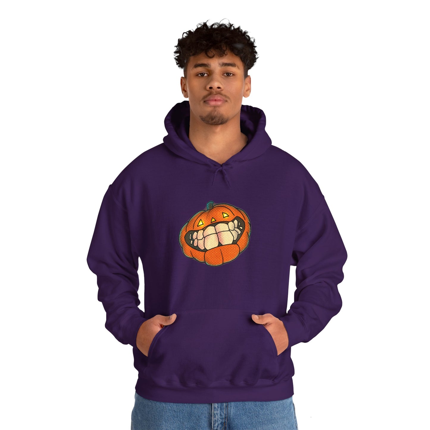 Sweat à capuche unisexe - Motif « citrouille souriante » 