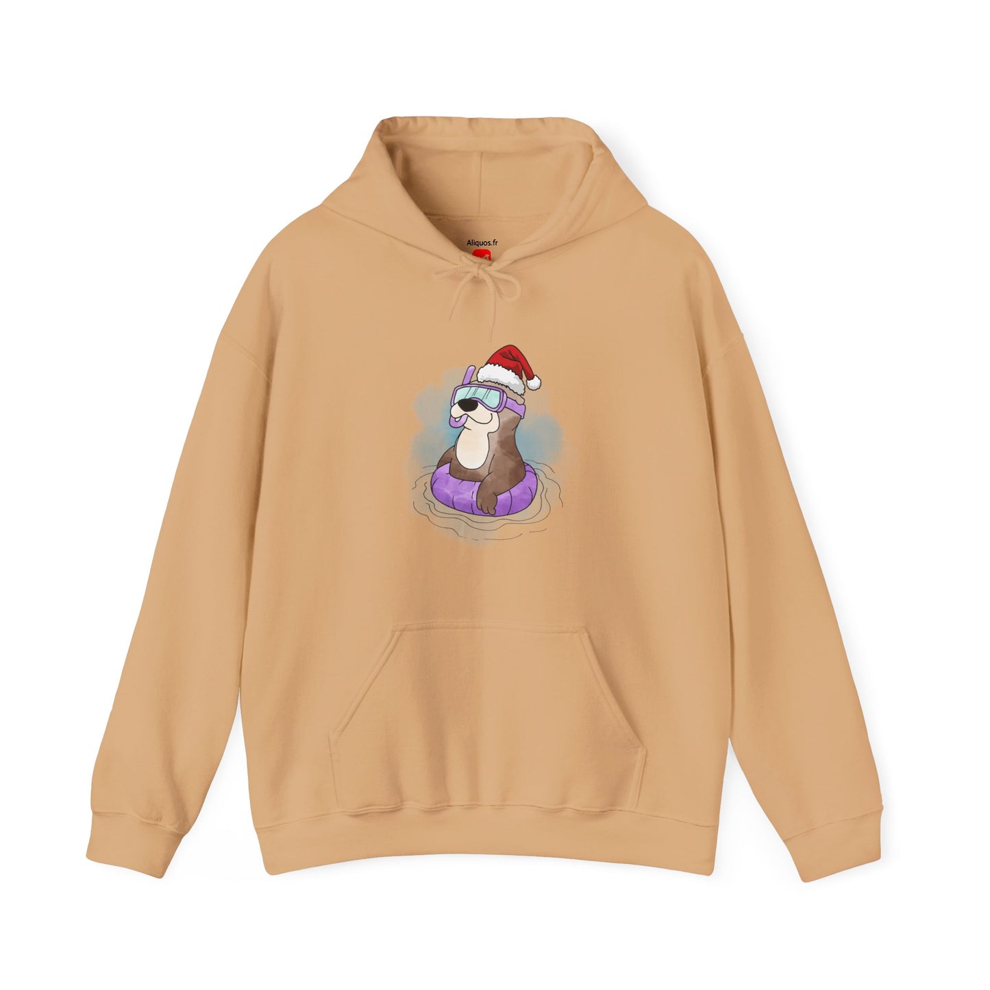 Sweat à capuche unisexe - Loutre de Noël 4 
