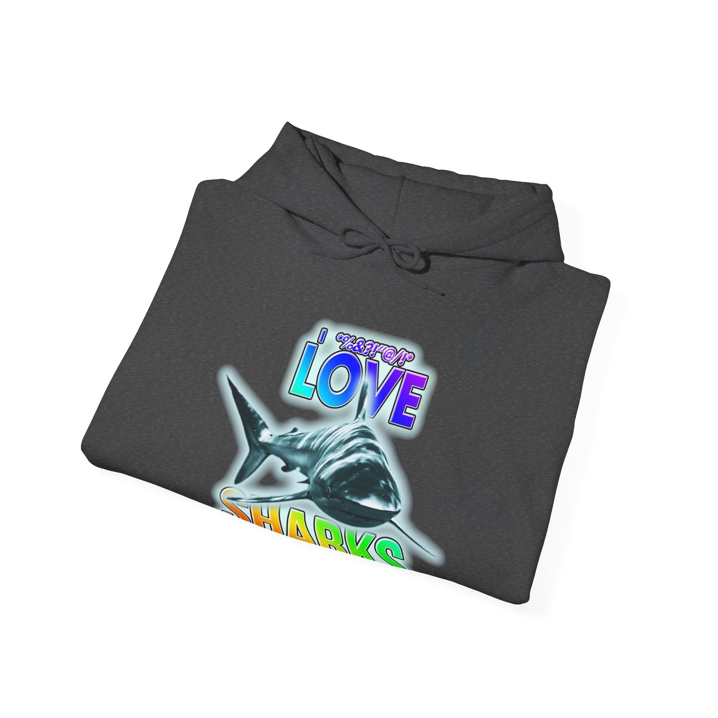 Sweat à capuche unisexe - J'adore les requins - Aliquos 