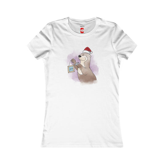 Damen Fitted T-Shirt - Weihnachtsotter 14 