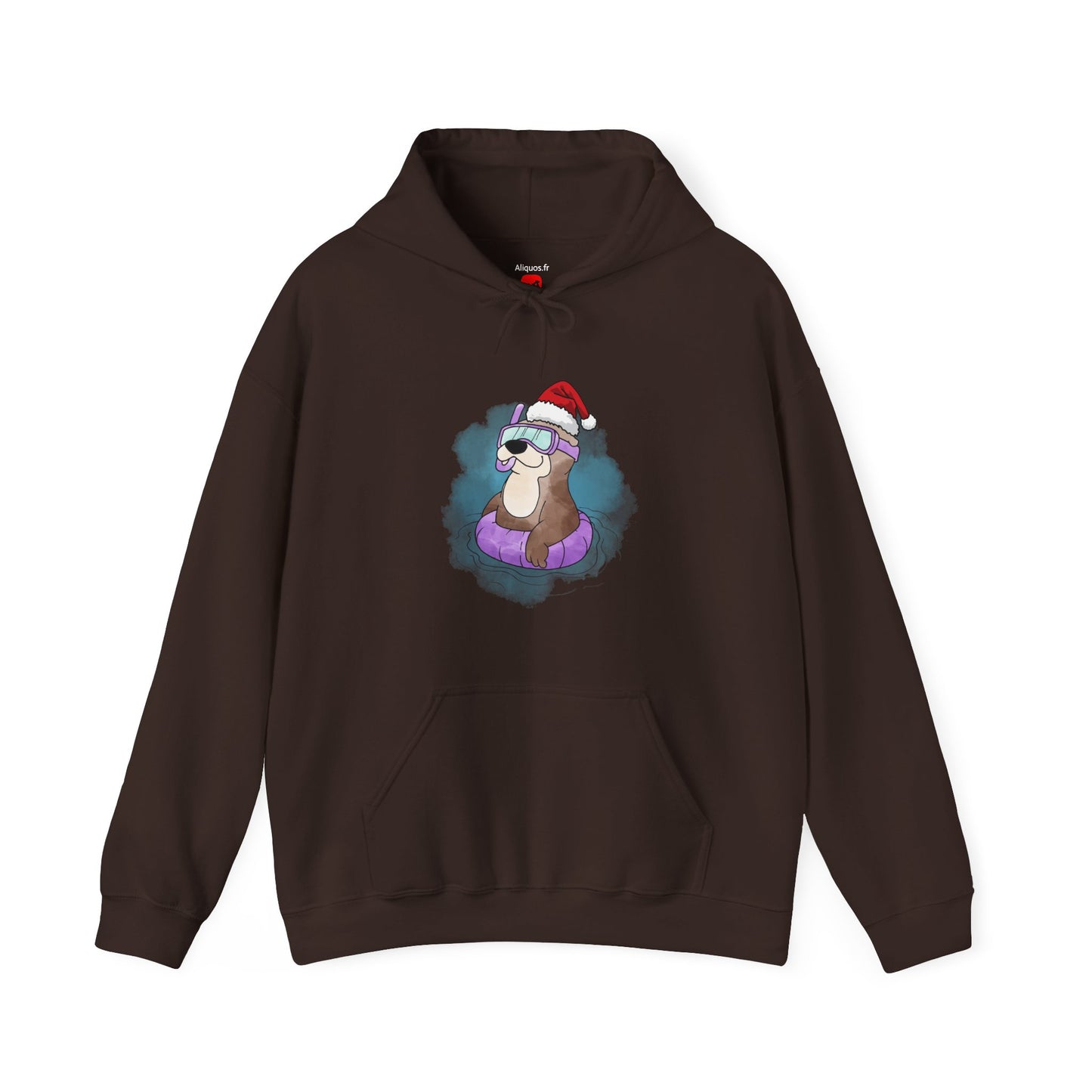 Sweat à capuche unisexe - Loutre de Noël 4 