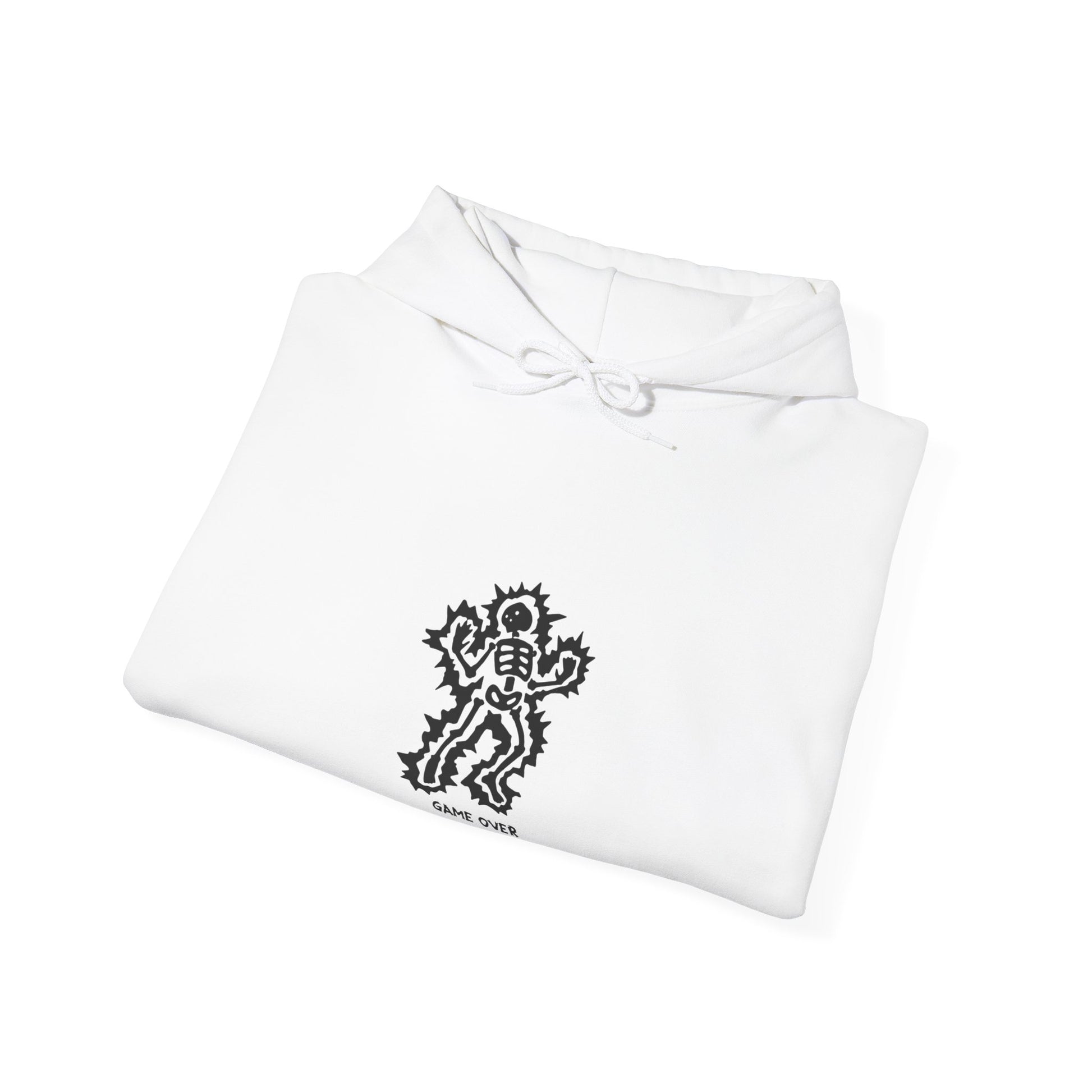 Unisex Hooded Sweatshirt - Halloween Skeleton 'Game Over' Design - ALIQUOS