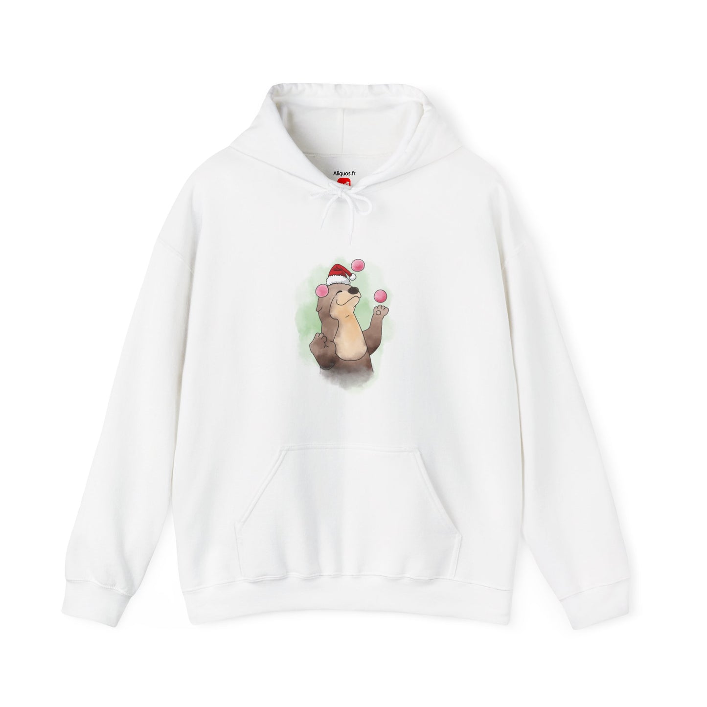 Sweat à capuche unisexe - Loutre de Noël 10 
