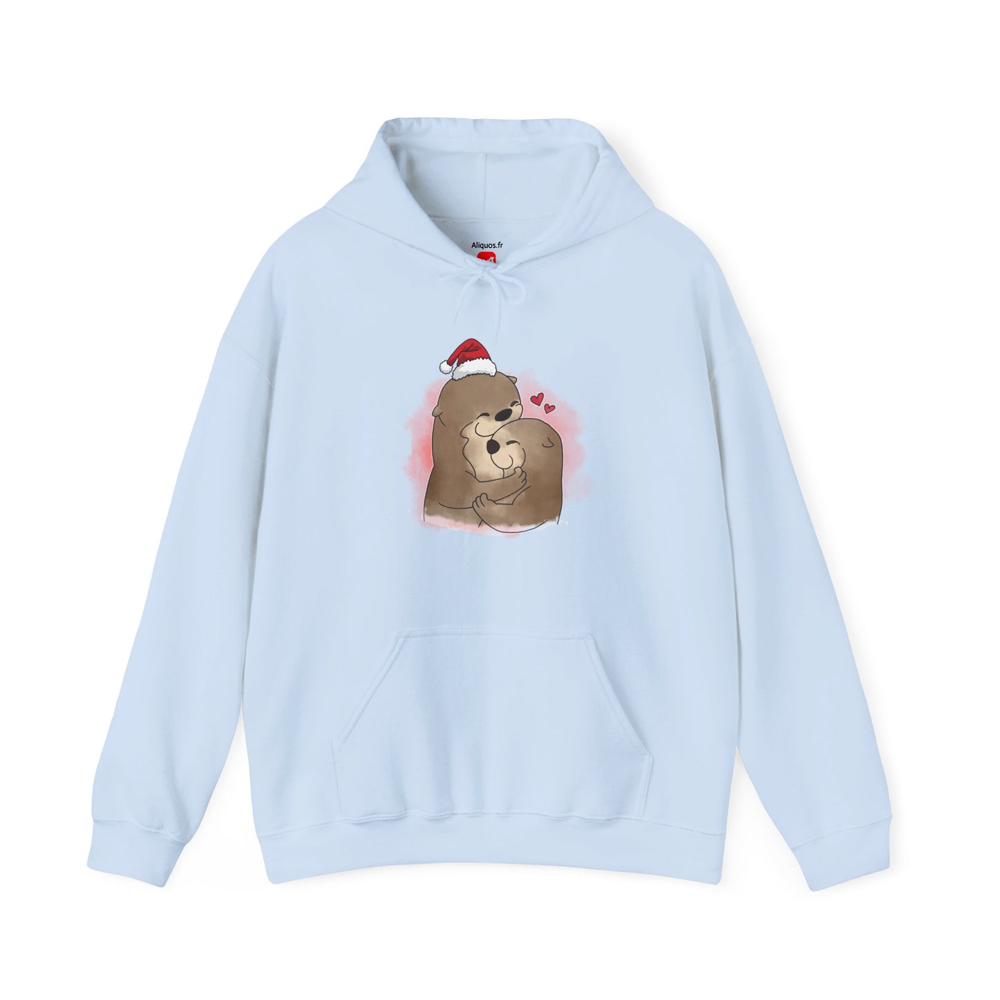 Sweat à capuche unisexe - Loutre de Noël 11 