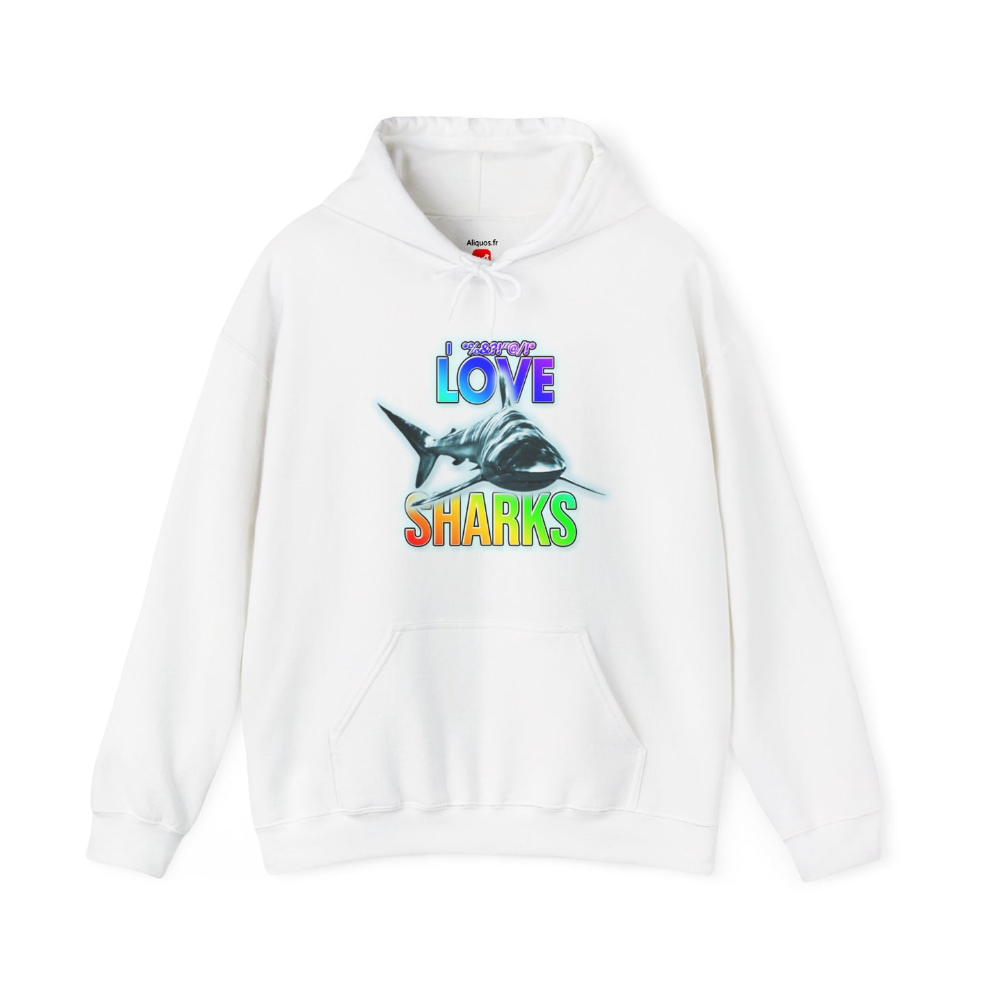 Sweat à capuche unisexe - J'adore les requins - Aliquos 