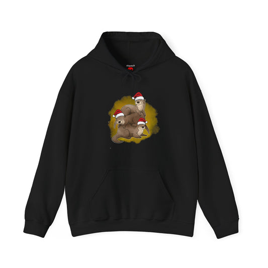 Sweat à capuche unisexe - Loutre de Noël 12 
