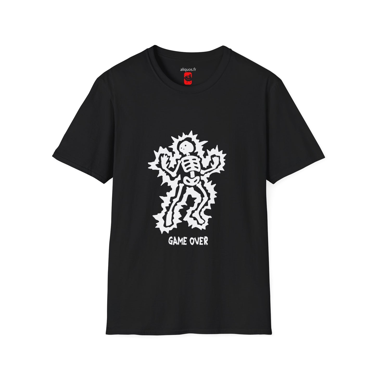 Unisex Tee - Halloween Skeleton 'Game Over' Design - ALIQUOS