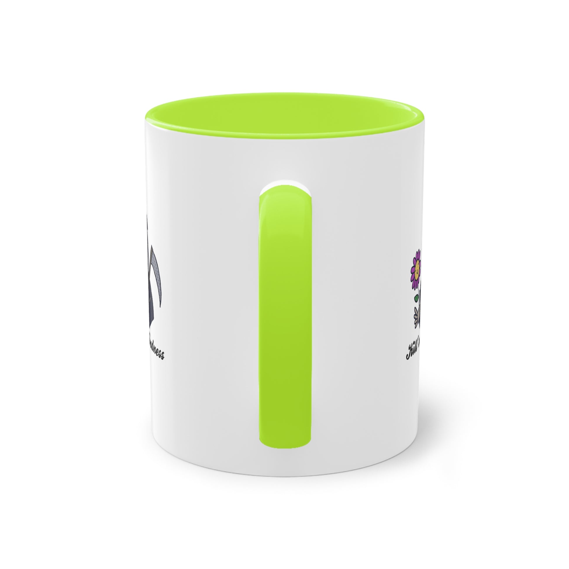 Two Tone Mug - Kill 'Em With Kindness Design - ALIQUOS