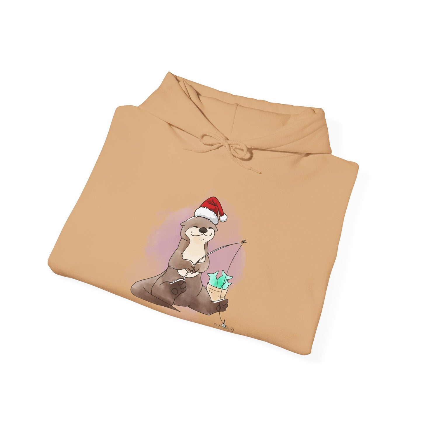 Sweat à capuche unisexe - Loutre de Noël 6 