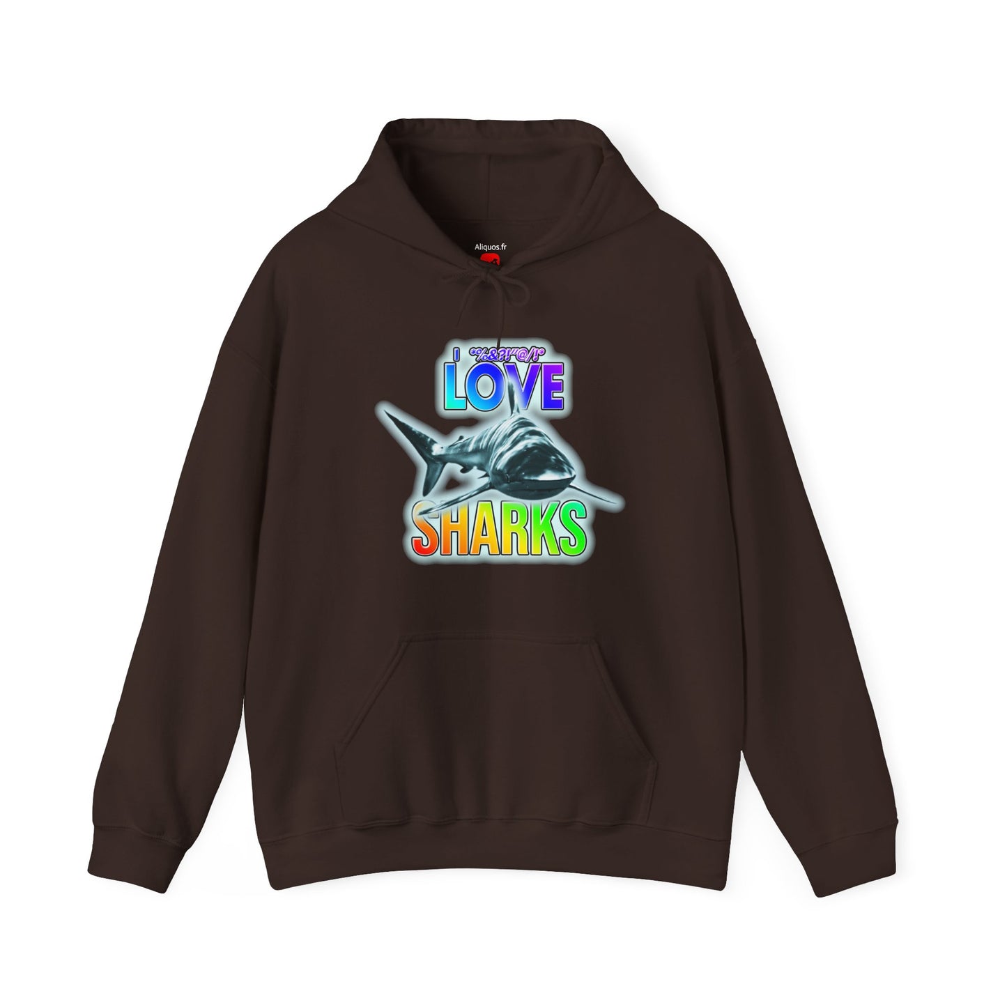 Sweat à capuche unisexe - J'adore les requins - Aliquos 