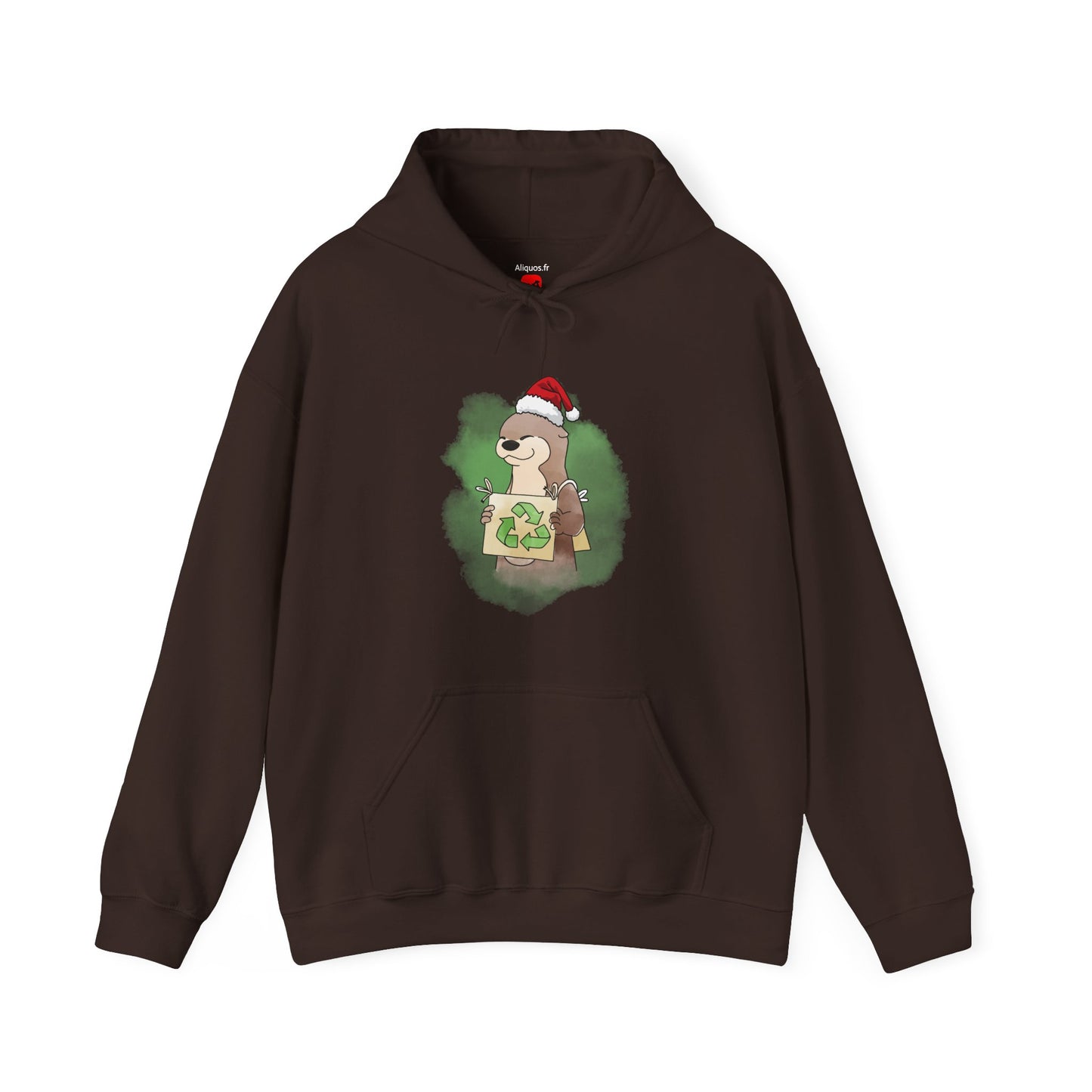 Sweat à capuche unisexe - Loutre de Noël 5 