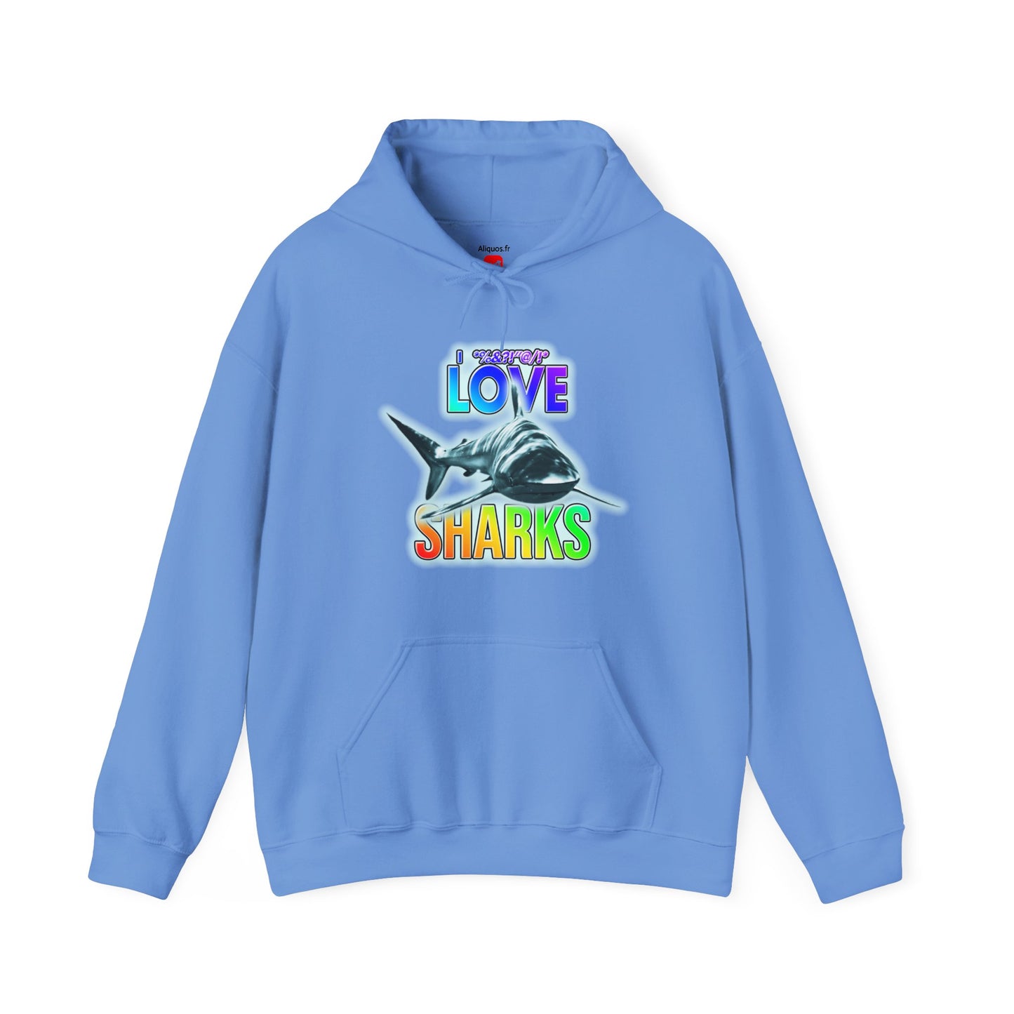 Sweat à capuche unisexe - J'adore les requins - Aliquos 
