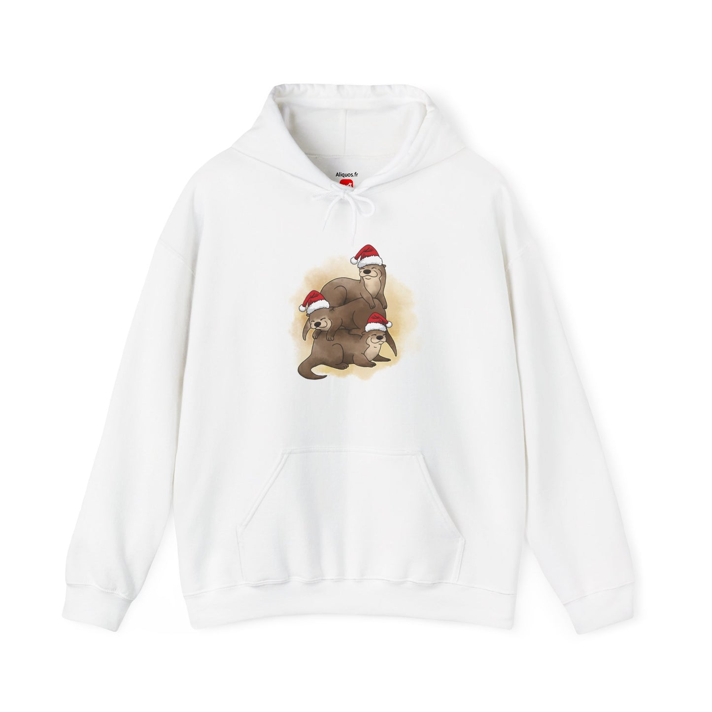 Sweat à capuche unisexe - Loutre de Noël 12 